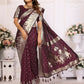 Anaita Dark Brown kochi Silk With Bandhej Weaving Saree With Blouse