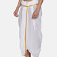 Sethukrishna Men White & Gold-Coloured Solid Readymade Cotton Dhoti Pant | Swadesiicart