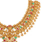 Aadita Gold-Toned Red & Green Stone-Studded Temple Jewelry Set - Swadesiicart