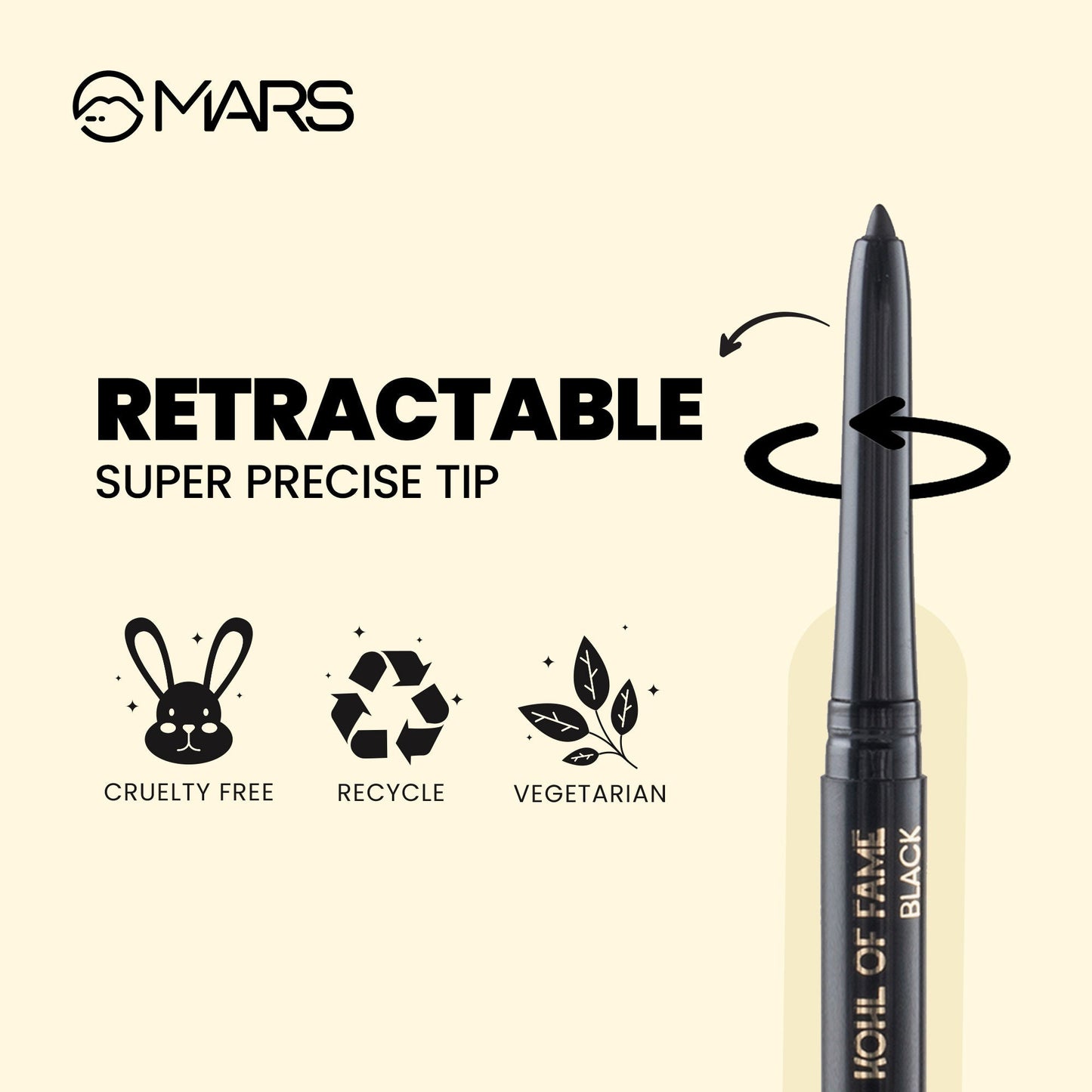 MARS Cosmetics Kohl Of Fame Kajal - Black - Swadesiicart