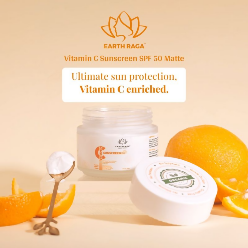 Earthraga Vitamin C Sunscreen SPF 50 Matte | Swadesiicart