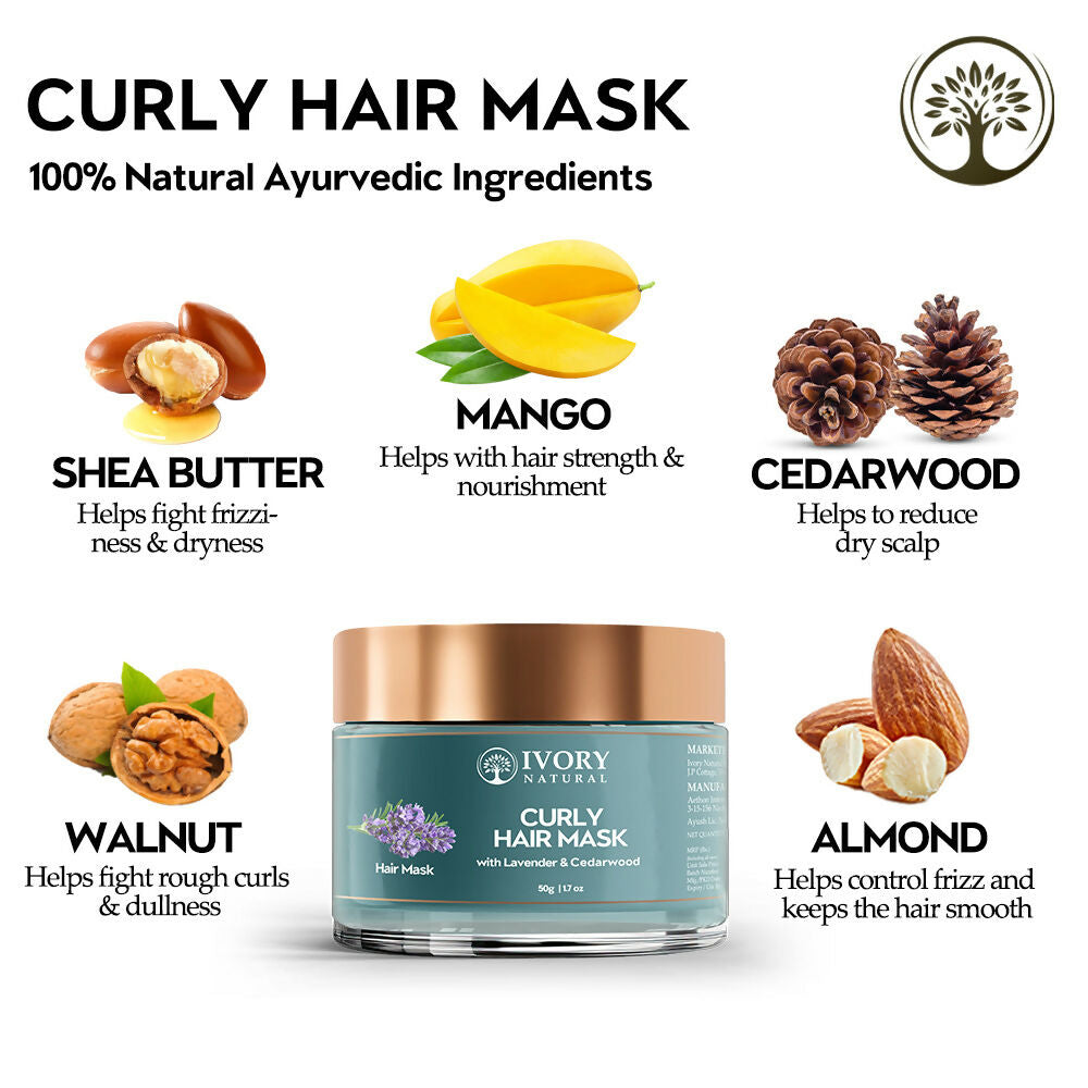 Ivory Natural Curly Hair Mask - Natural Smooth Even Curls For Both Men & Women | Swadesiicart