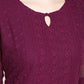 Kalini Women Burgundy Ethnic Motifs Chikankari Kurta | Swadesiicart