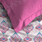 MYTRIDENT Moments Pink White Ethnic Pure Cotton 120 TC Queen Bedsheet Pillow Covers - Swadesiicart