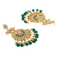 Yellow Chimes Gold-Polished & Green Circular Drop Earrings - Swadesiicart
