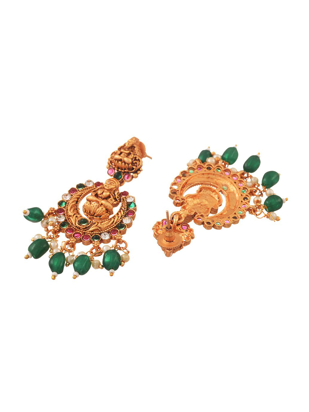 Saraf RS Jewellery Gold-Polished Stone-Studded Jewellery Set - Swadesiicart