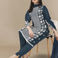 HERE&NOW Floral Embroidered Chikankari Kurta with Trousers & Dupatta | Swadesiicart