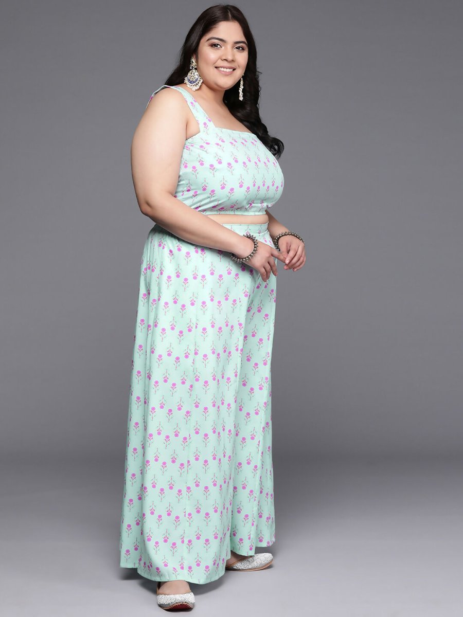Ahalyaa Women's Traditional wear Co-ords - Blue - Swadesiicart