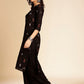 Anouk Black Ethnic Motifs Printed Round Neck Gotta Patti Cotton Straight Kurta - Swadesiicart
