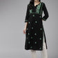 ADA Women Ethnic Motifs Embroidered Cotton Chikankari Floral Kurta | Swadesiicart