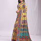 Shree Shyam Fashion Vastraloom Yellow Linen Cotton Saree