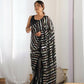 Black Georgette Sequance Embroidery Work Border Saree - Sitare