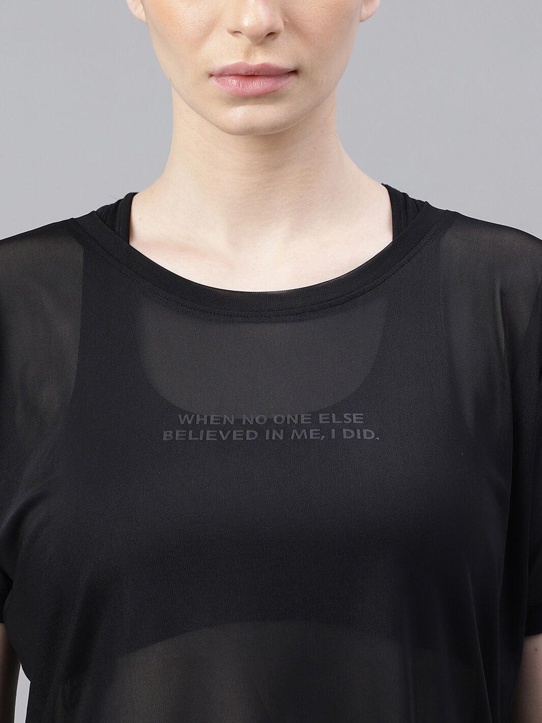MKH Relaxed Fit Typography Printed Drop-Shoulder Sleeves Dri-FIT Sheer Training T-shirt - Swadesiicart