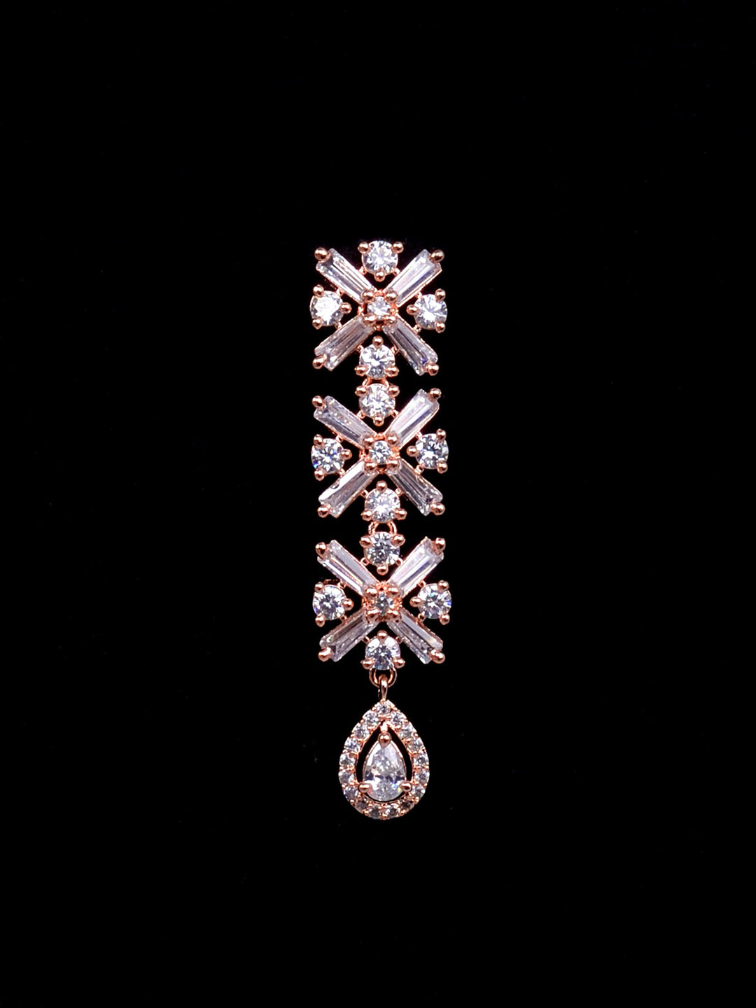 Saraf RS Jewellery Rose Gold-Polished American Diamond Studded Handcrafted Jewellery Set - Swadesiicart