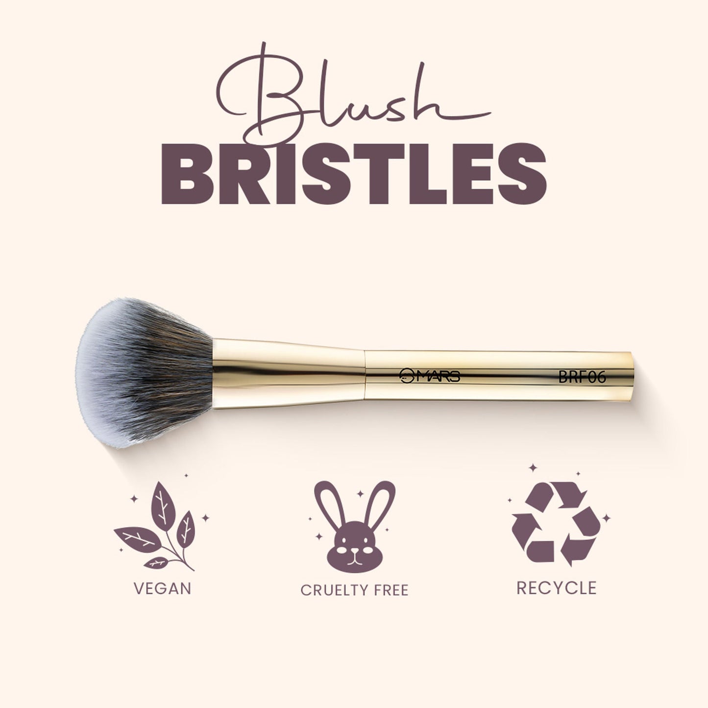 MARS Cosmetics Artist's Arsenal Professional Blush Brush - Golden - Swadesiicart