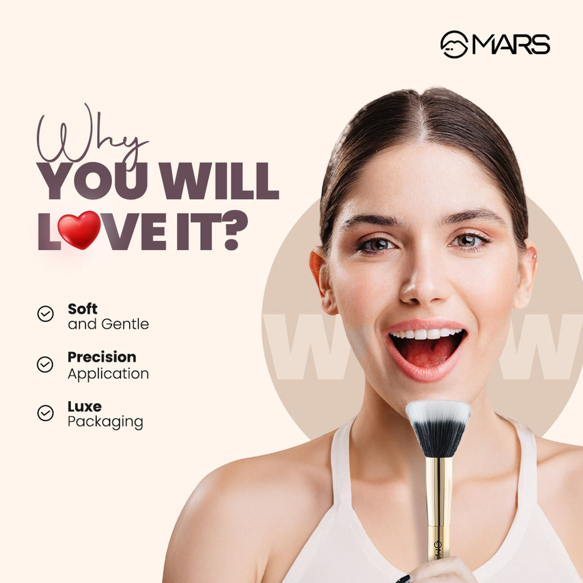 MARS Cosmetics Artist's Arsenal Professional Stippling Brush - Golden