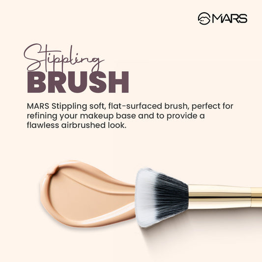 MARS Cosmetics Artist's Arsenal Professional Stippling Brush - Golden - Swadesiicart