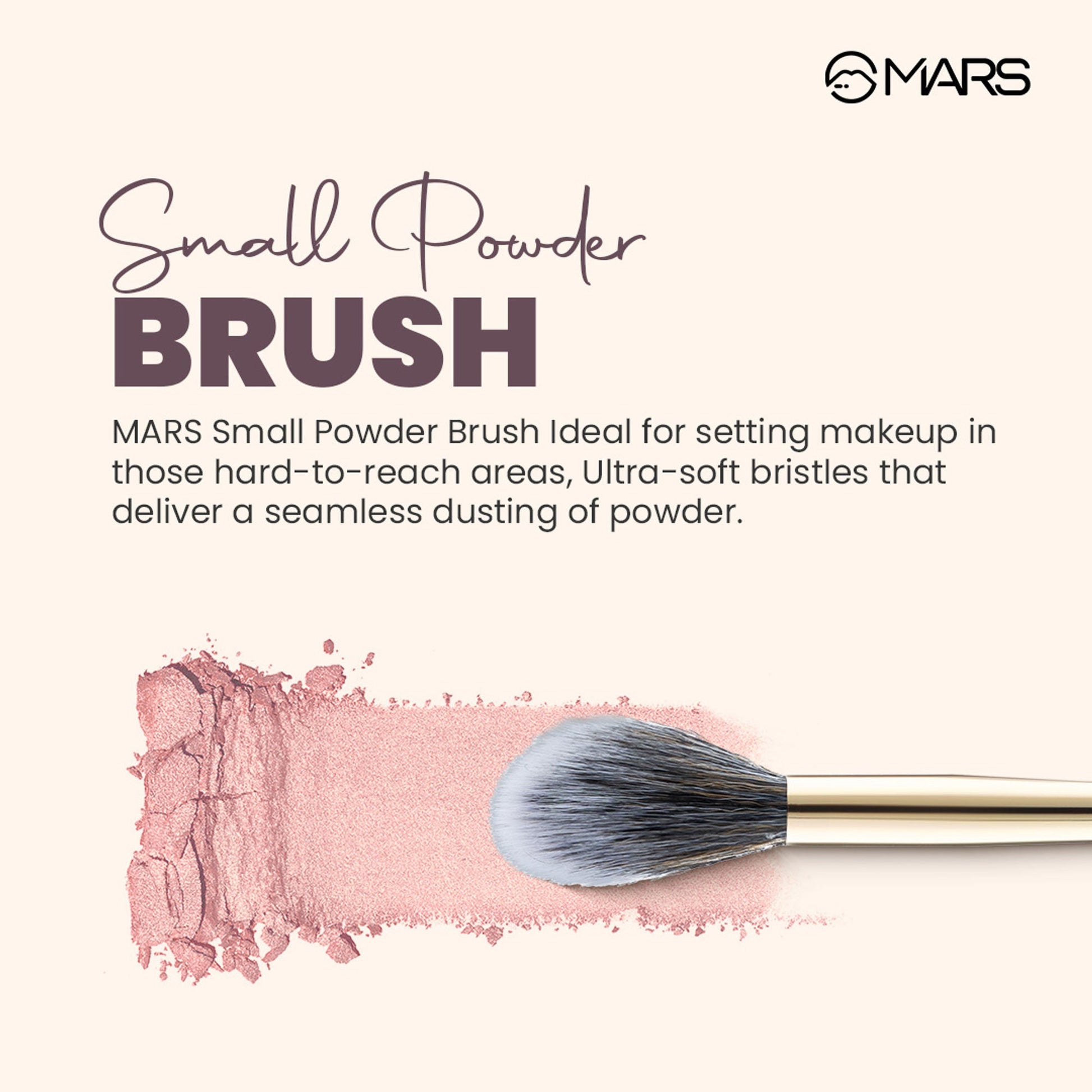 MARS Cosmetics Artist's Arsenal Professional Small Powder Golden Brush BRF-08 - Swadesiicart