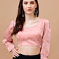 Tikhi Imli Sweetheart Neck Organza Saree Blouse | Swadesiicart