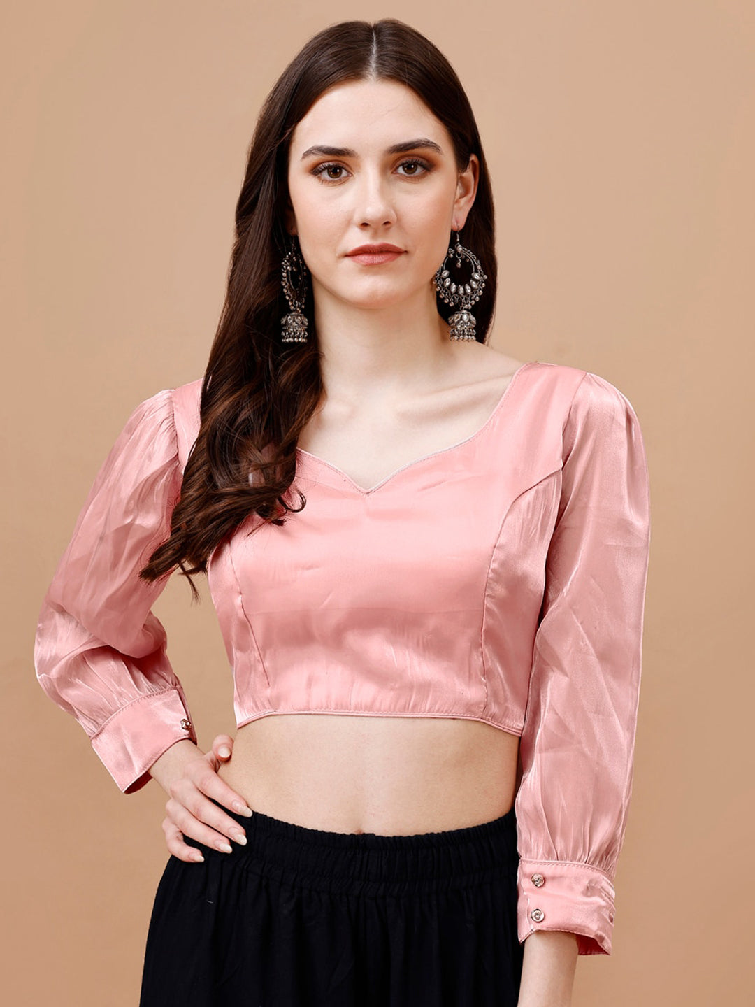 Tikhi Imli Sweetheart Neck Organza Saree Blouse | Swadesiicart