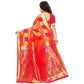 Vamika Banarasi Jaquard Red Weaving Saree (Banarasi 31) | Swadesiicart