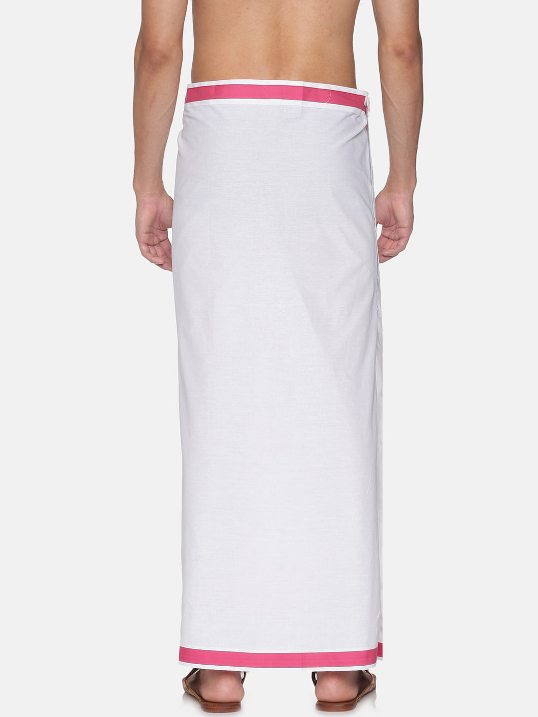 Sethukrishna Men Pack Of 2 White Solid Cotton Readymade Dhoti | Swadesiicart