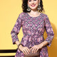 All About You Women Purple Floral Printed Regular Gotta Patti Pure Cotton Kurta with Sharara
