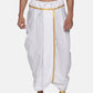 Sethukrishna Men White Solid Readymade Cotton Dhoti | Swadesiicart