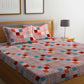 BOMBAY DYEING Marigold Pink Geometric Cotton 104 TC King Bedsheet & 2 Pillow Covers - Swadesiicart