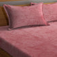KLOTTHE Rust-Red Abstract Woolen 300TC King Fitted Bedsheet With 2 Pillow Covers - Swadesiicart
