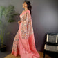 Joban Fashion Rose Pink Floral Motifs Banarasi Silk Sarees | Swadesiicart