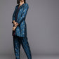 Ahalyaa Women's Traditional Wear Co-ods - Teal Blue - Swadesiicart