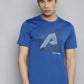 Alcis Men Blue Typography Printed Slim Fit Training Or Gym T-shirt | Swadesiicart