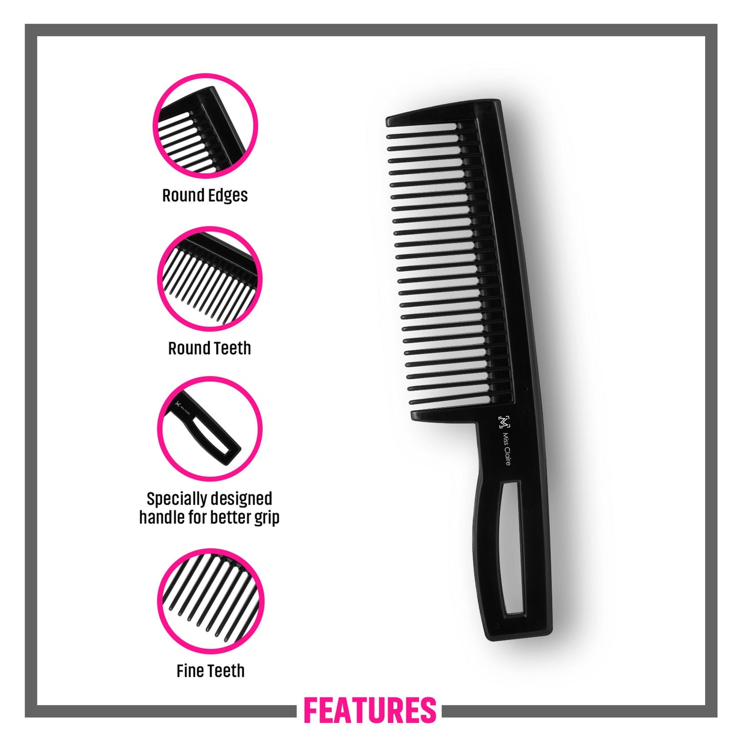 Miss Claire 253 Hair Comb - Black | Swadesiicart