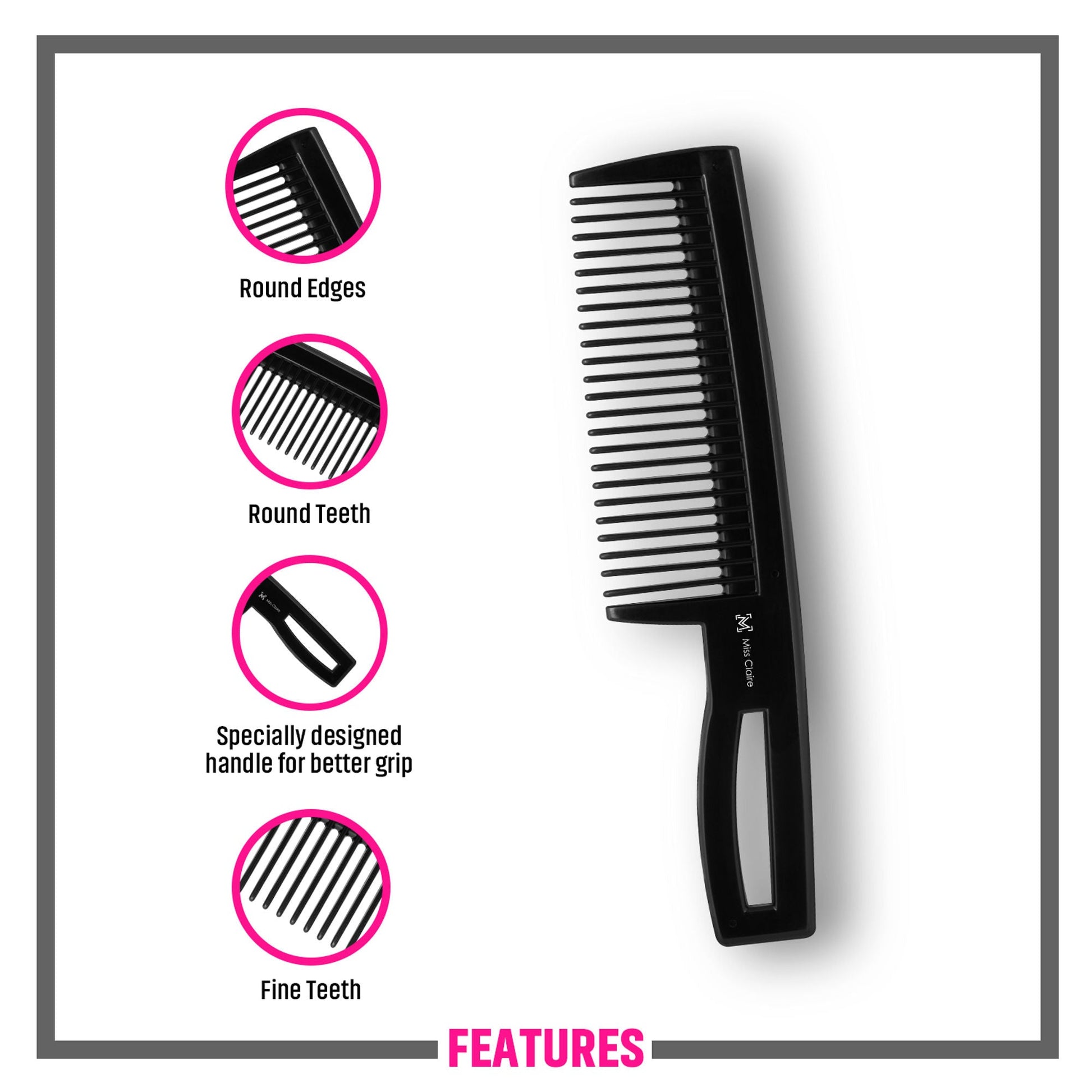 Miss Claire 253 Hair Comb - Black | Swadesiicart