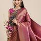 Saree Mall Magenta Ethnic Motifs Zari Silk Blend Banarasi Saree | Swadesiicart