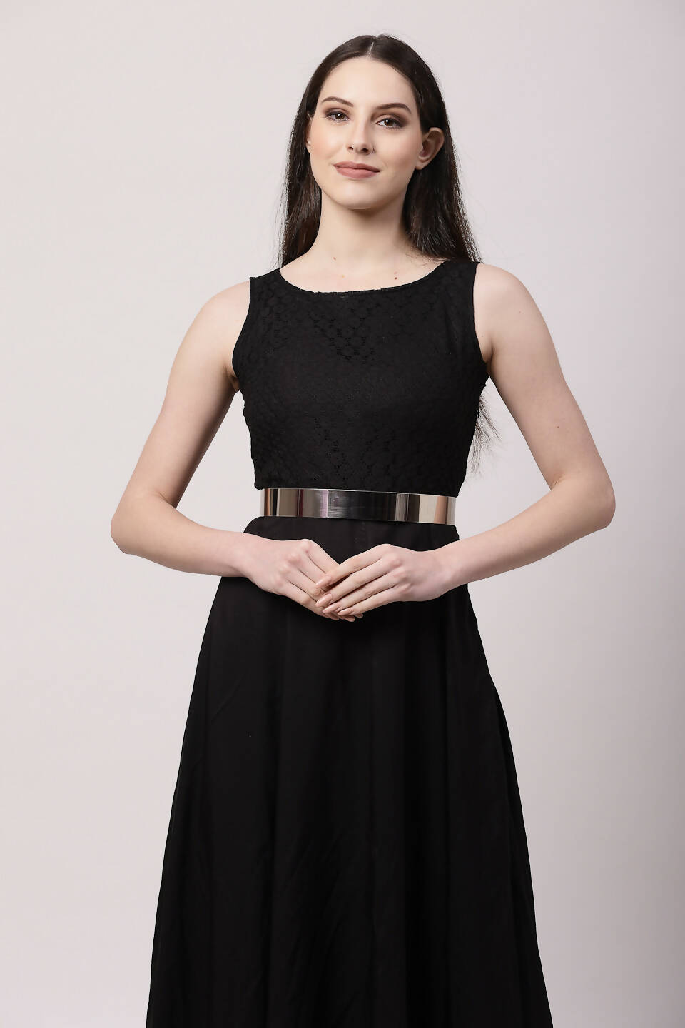 NVR Women Circular Silver Plated Adjustable Broad Belt | Swadesiicart