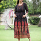 Juniper Black Georgette Festive Printed A-Line Dress For Women | Swadesiicart