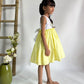 ArthLife White And Yellow Unicorn Embroidered Dress