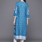 Biba Women Blue & White Ethnic Motifs Printed Assorted Kurta - Swadesiicart
