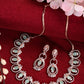 Saraf RS Jewellery Rose Gold-Polished & Sea Green American Diamond Studded Jewellery Set