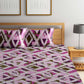 BOMBAY DYEING Marigold Purple Geometric Cotton 104 TC King Bedsheet With 2 Pillow Covers - Swadesiicart