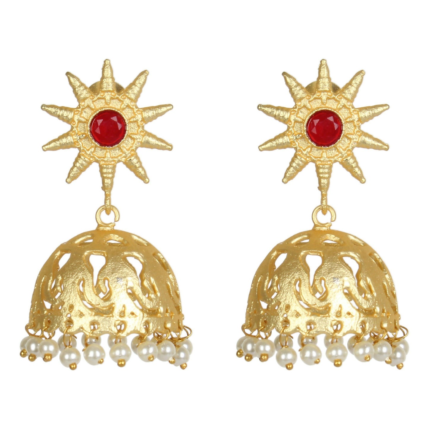 Joban Fashion Women Matte Gold Brass Jhumka | Swadesiicart