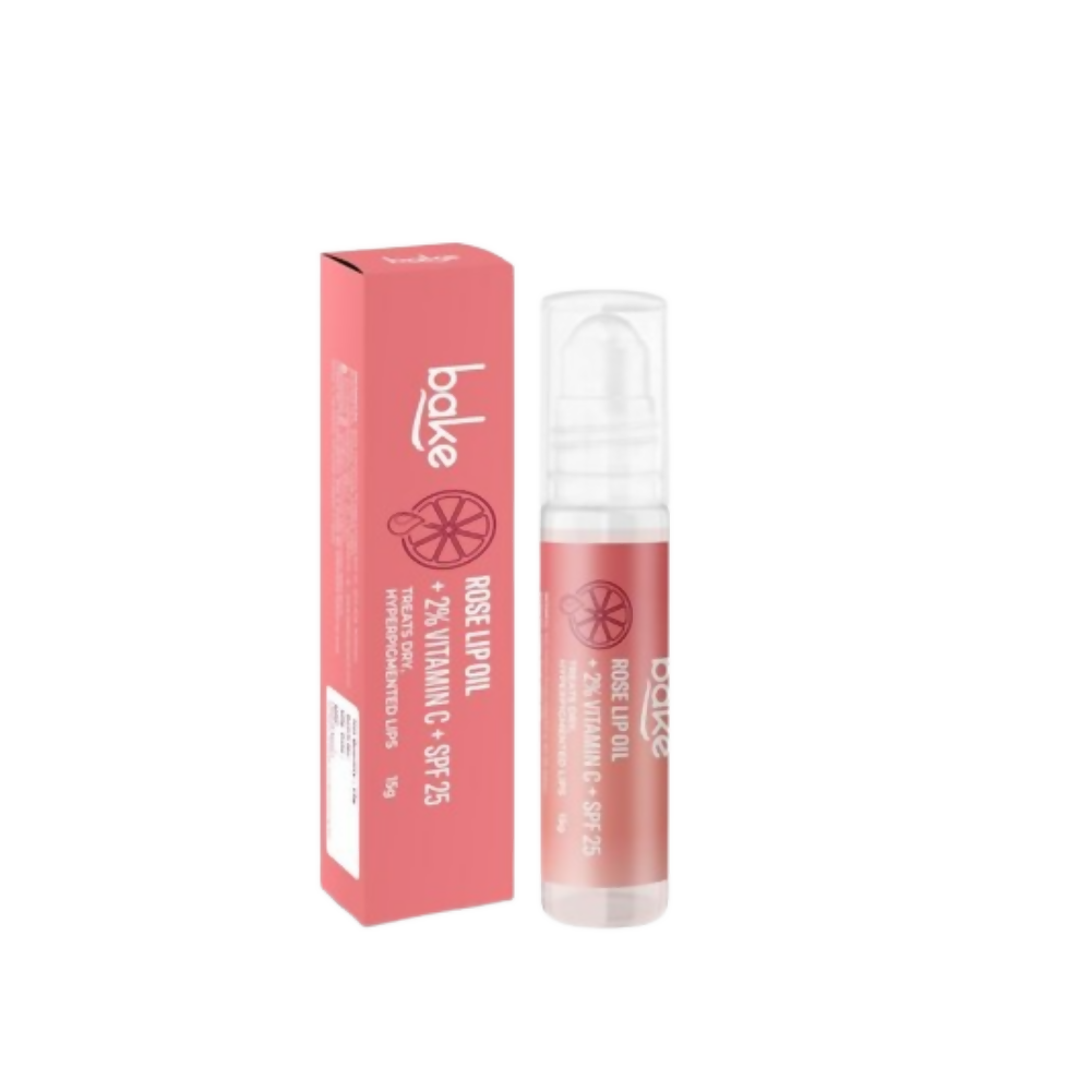 Bake 2% Vitamin C Tinted Rose Lip Balm Oil For Dark Pigmented Lips With SPF 25 PA+++ | Swadesiicart