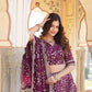 Lorenvalley Purple Pure Viscose Jacquard With Embroidered Sequins work Lehenga Choli | Swadesiicart