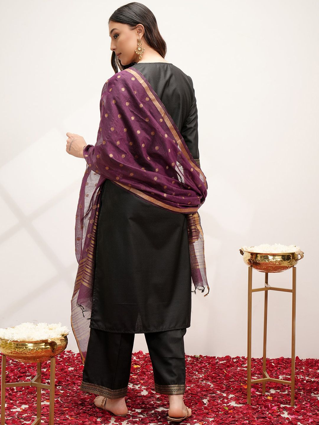 Vishudh Printed Regular Kurta with Palazzos & With Dupatta - Swadesiicart