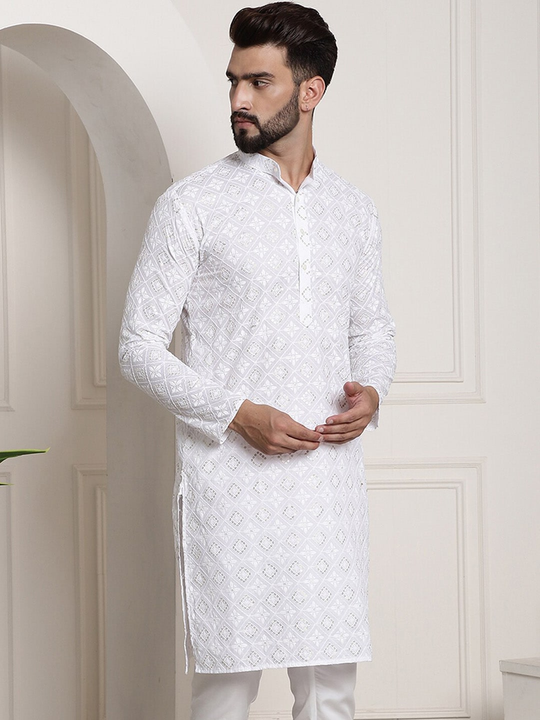 Sojanya Printed Chikankari Kurta | Swadesiicart