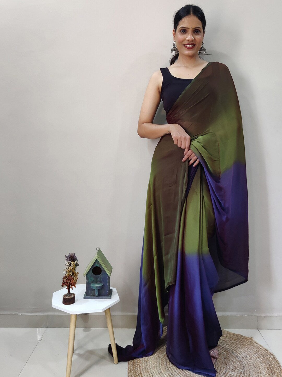 Mitera Ombre Dyed Ready to Wear Saree | Swadesiicart