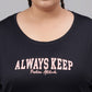 MKH Plus Size Typography Printed Relaxed Fit Dri FIT T-shirt - Swadesiicart