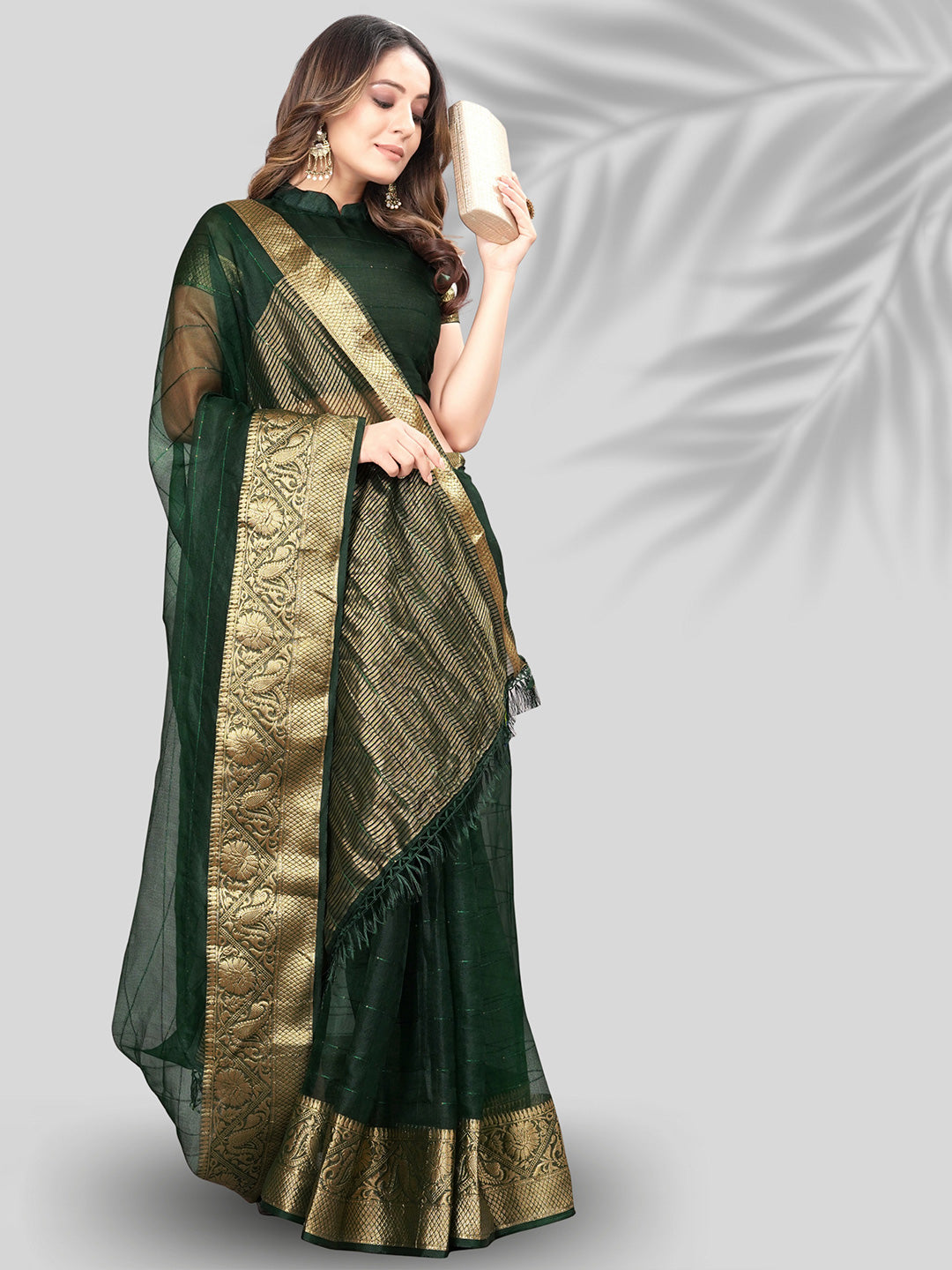 Kalini Woven Design Zari Organza Banarasi Saree | Swadesiicart